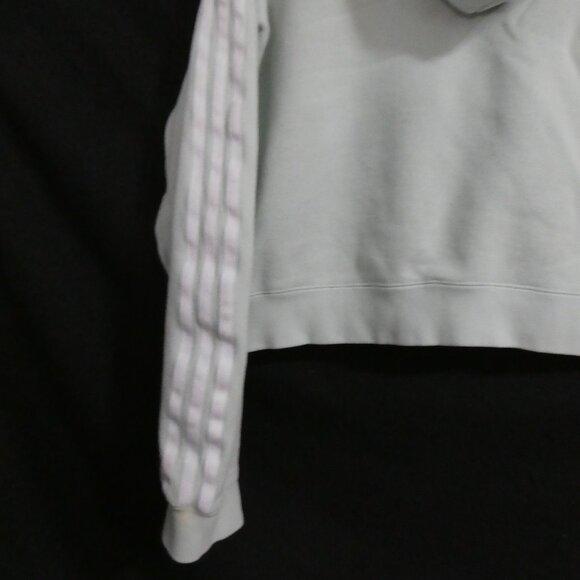 ADIDAS | large | Light Green Adidas Hoodie | White Stripes | Stitched Logo - Picture 12 of 16